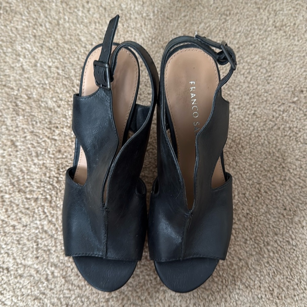 Franco Sarto Black Platform Sandals